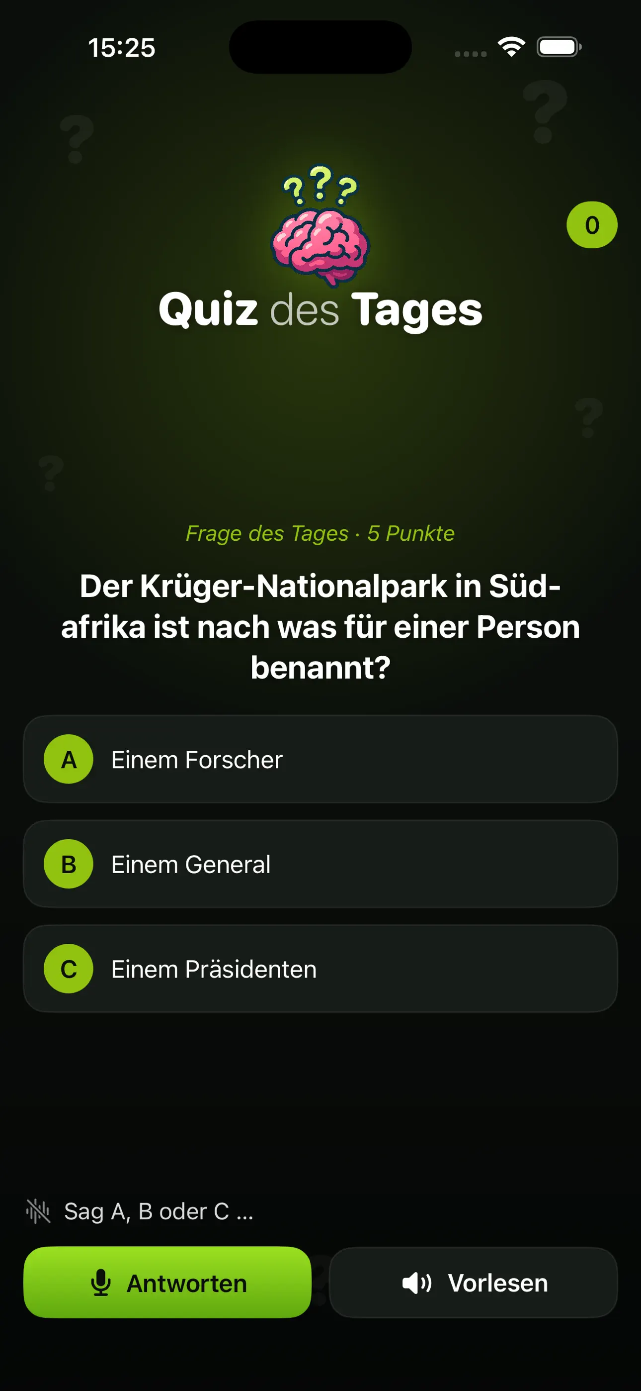 Quiz des Tages Screenshot